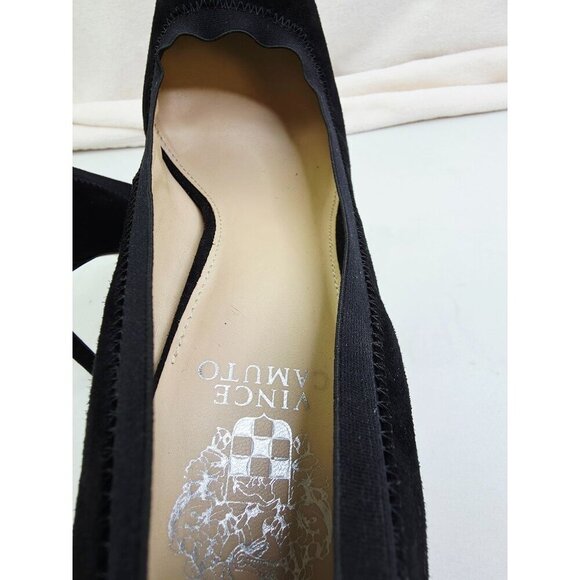 Vince Camuto Sz 10M Womens Black Suede Leather Harinta Slip On Pointed Toe Pumps - Picture 9 of 13